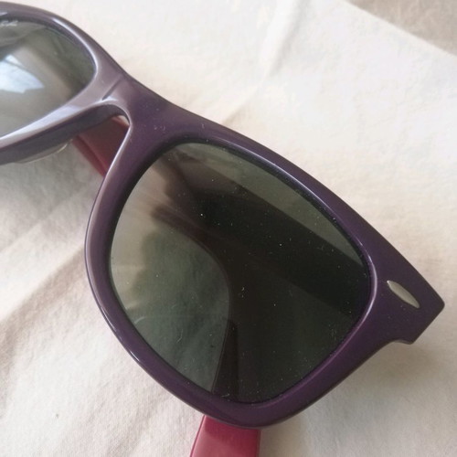 Ray Ban sunglasses used with purple frame and black-blue lenses