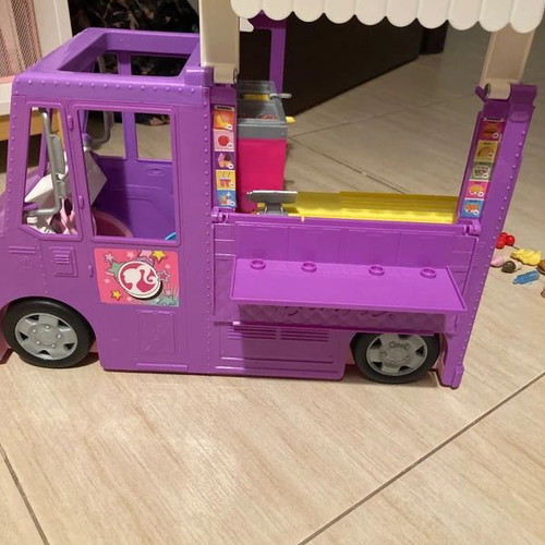 Barbie food truck used with accessories and sticker defect