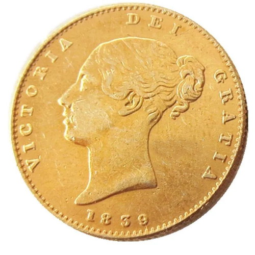 Half English Pound Coin 24K Gold Plated Victoria Head New