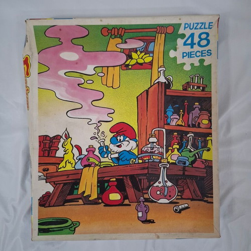Smurfs 80's collectible puzzle used, 48 pieces