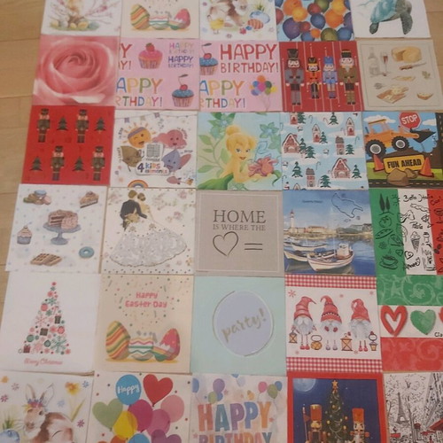 Collection of 74 new napkins with themed designs