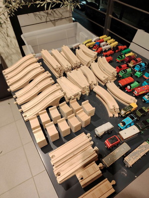 Train set used with Ikea Lillabo tracks and Thomas & Friends trains