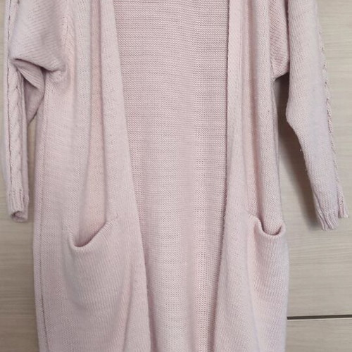 Long knitted cardigan pink like new