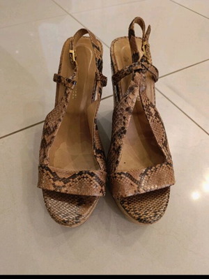 Kalogirou platform sandals like new with snake skin pattern, size 38