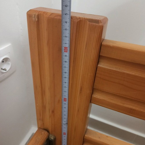 Wooden semi-double bed used with mattress and drawer