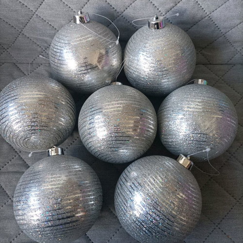 Christmas balls used, pack of 17, silver color