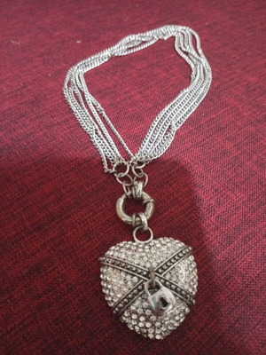 Heart necklace new, heavy silver jewelry