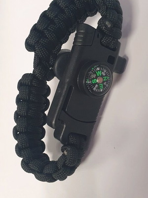Outdoor bracelet with compass and knife new for mountain and camping