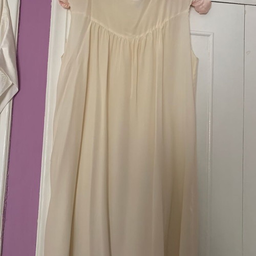 Silk bridal nightgown and robe set, handmade, beige