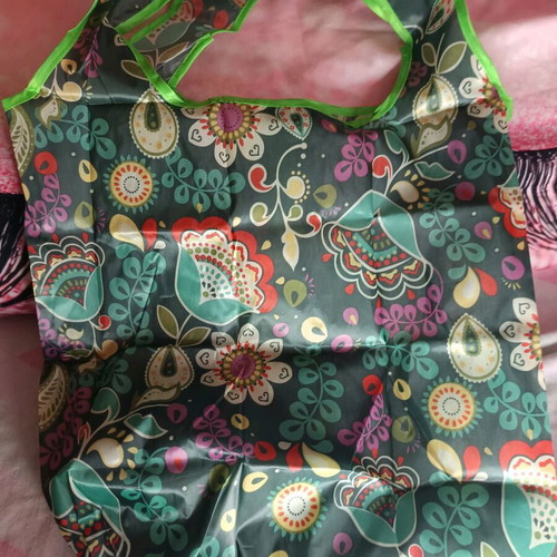 Fabric shoulder bag with retro colorful design, like new