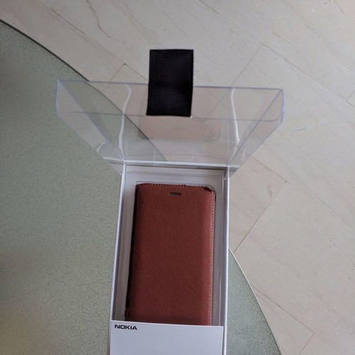 Nokia 8 mobile phone case used, genuine brown leather