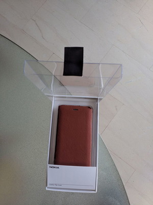 Nokia 8 mobile phone case used, genuine brown leather