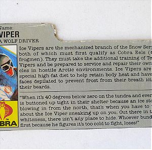 GI Joe "Ice-Viper" (1987) (US) filecard