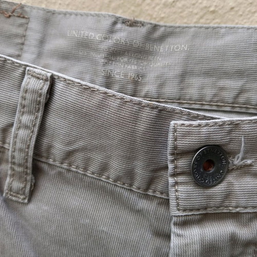 Benetton men's pants used, gray, slim fit