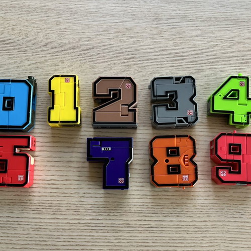 Pocket Morphers set of 9 numbers transforming into vehicles, like new