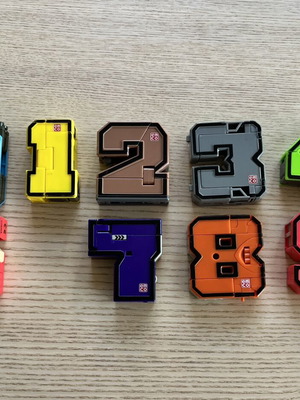 Pocket Morphers set of 9 numbers transforming into vehicles, like new