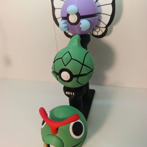 Pokémon Evolution Line Pokéball Clicker Set Caterpie Metapod Butterfree new