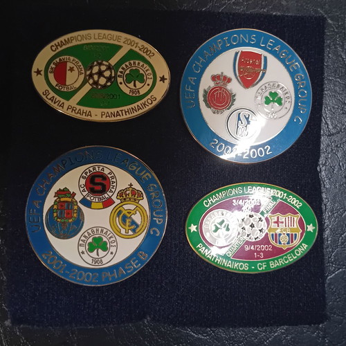 Panathinaikos 2001-2002 Champions League pin set of 4