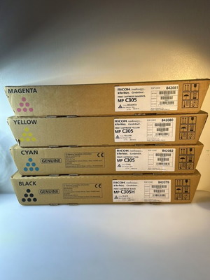 Ricoh MP C305 Laser Toner Cyan, Yellow, Magenta 4000 Pages and Black 12000 Pages New