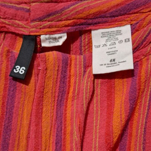 H&M Boho striped pants, red and orange