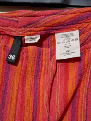 H&M Boho striped pants, red and orange