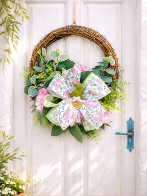 Handmade Easter door wreath 45cm with bunny new