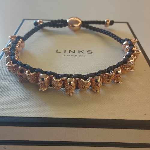 Links of London Rose Gold Vermeil Skull Bracelet