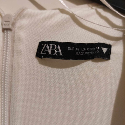 Zara dress ecru like new with gold neckline, size XS