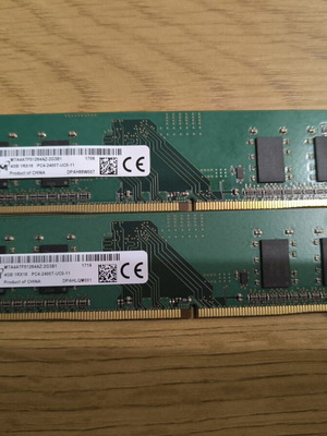 Micron 8GB DDR4 desktop RAM used, 2x 4GB modules