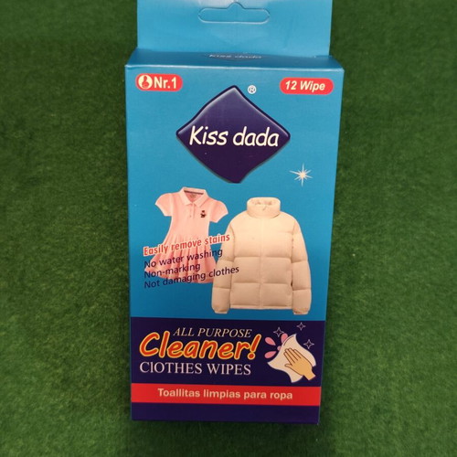 Kiss Dada Clothes Cleaning Wipes for Tough Stains, pack of 12, sealed