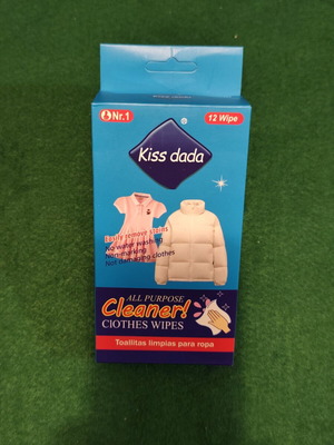 Kiss Dada Clothes Cleaning Wipes for Tough Stains, pack of 12, sealed