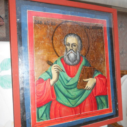 Icon oil on wood of Apostle and Evangelist Matthew like new