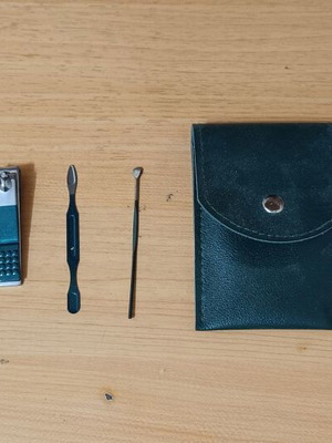 Manicure and pedicure nail care set used for travel