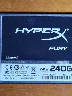 SSD δίσκος Kingston HyperX SHFS37A/240G Fury 240GB 2.5'' SATA3 σαν καινούργιο