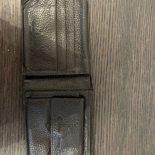 Sergio Tacchini men's leather wallet used, dark brown