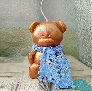 Χαριτωμένο κεράκι αρκουδάκι από φυτικό κερί σόγιας