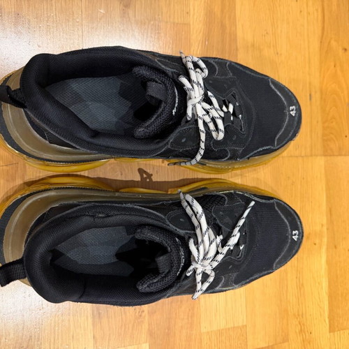 Balenciaga Triple S sneakers used, size 43, black and yellow