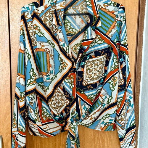 Primark women's shirt like new, colorful with waist tie