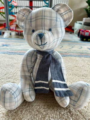 Lapin House stuffed bear with tie like new, 40 cm