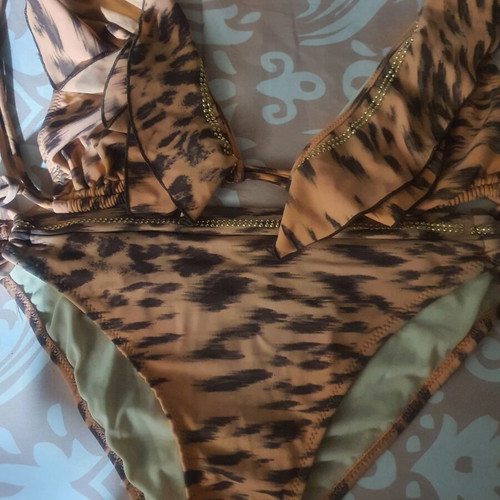 Μαγιό Kom με animal print σαν καινούργιο, καφέ και μπεζ αποχρώσεις