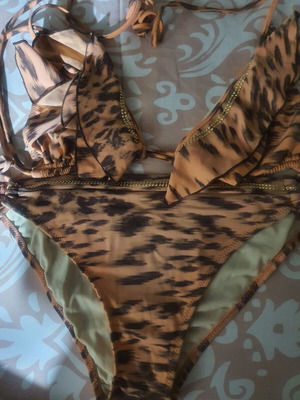 Μαγιό Kom με animal print σαν καινούργιο, καφέ και μπεζ αποχρώσεις