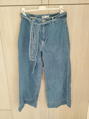 Bershka дънкови culotte като нови, размер 38, с колан, сини