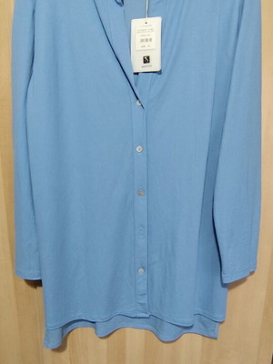 Perfect women's shirt with asymmetric hem new, blue, XL
