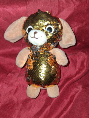 Plush toy with reversible sequins in very good condition