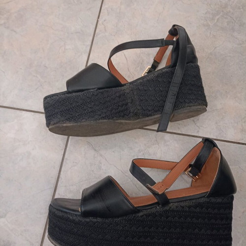 Tsoukalas Shoes platform black 39 leather used