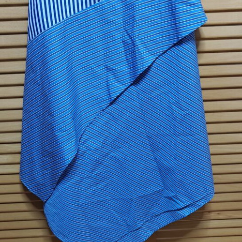 Maje asymmetric striped skirt, size 36, blue and white