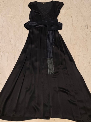 Long Black Satin Dress used, Under Ground, size S