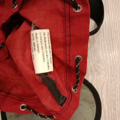 Adidas small backpack used, red with black details