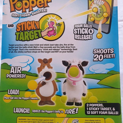 Squeeze Popper Game new, suitable for 4+, includes animal figures and target