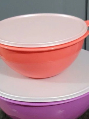 Σετ 2 μπωλ αναμίξεως Tupperware με καπάκια γκλίτερ, καινούργια